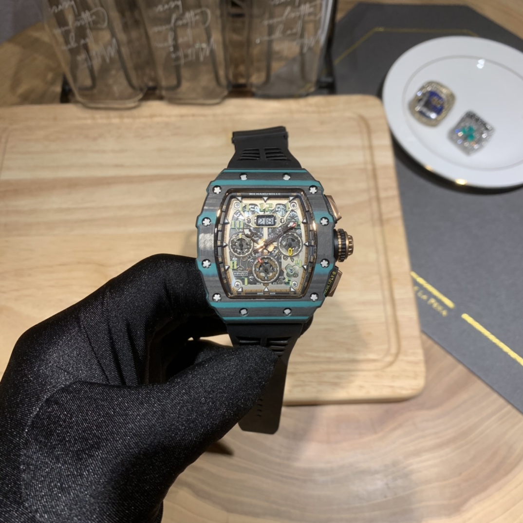 Swiss Replica Richard Mille RM 11-03 Carbon Turquoise Case Watch – Skeleton Dial Luxury Men's Timepiece