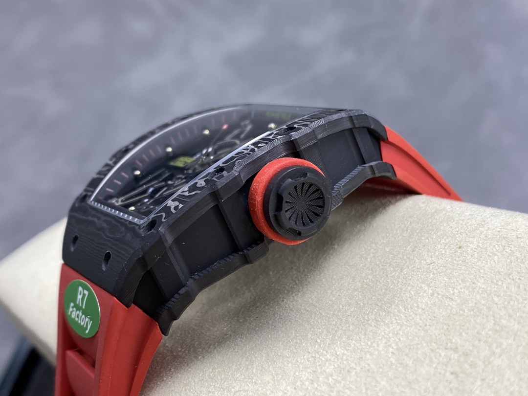 Premium Swiss Skeleton Richard Mille RM 35-02 Replica Rafa Nadal Watch With Red Rubber Strap