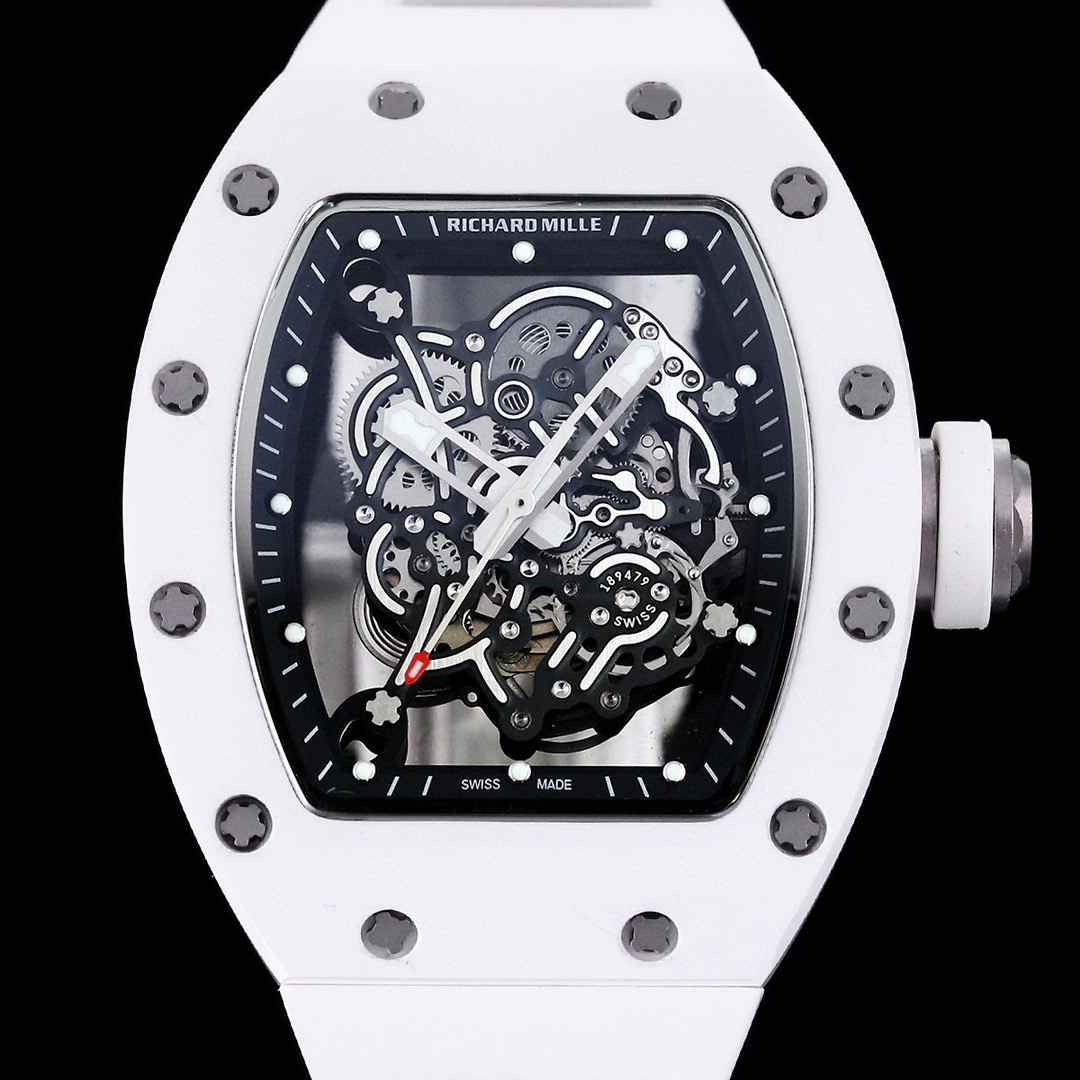 Best Richard Mille RM 055 Bubba Watson Replica – White Ceramic Skeleton, Elegant Design