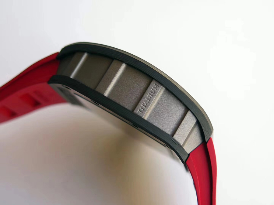 Richard Mille Replica RM 055 Red Rubber Strap Carbon Fiber Bezel