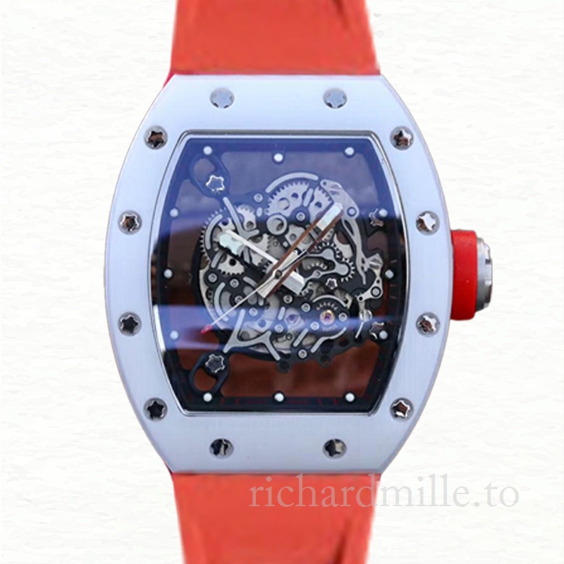 Richard Mille RM055 Men Mechanical Ceramics Bezel Rubber Band