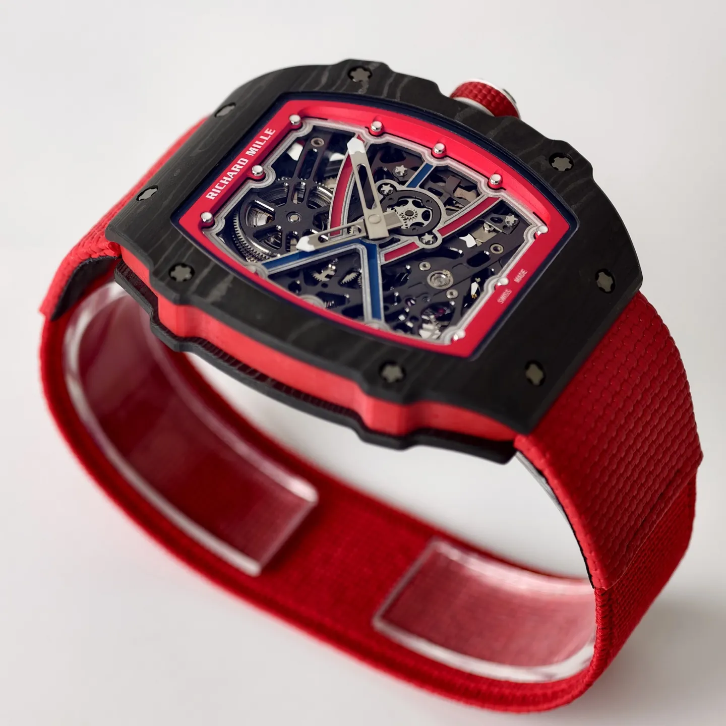 UMI RM 67-02 Sebastien Ogier Black Forged Carbon Red Fabric Strap Replica Watch