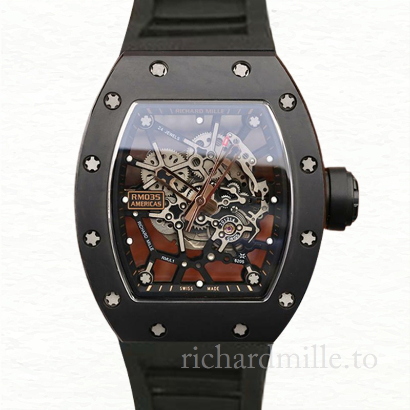 Richard Mille RM035 Men Mechanical Watch Transparent Dial