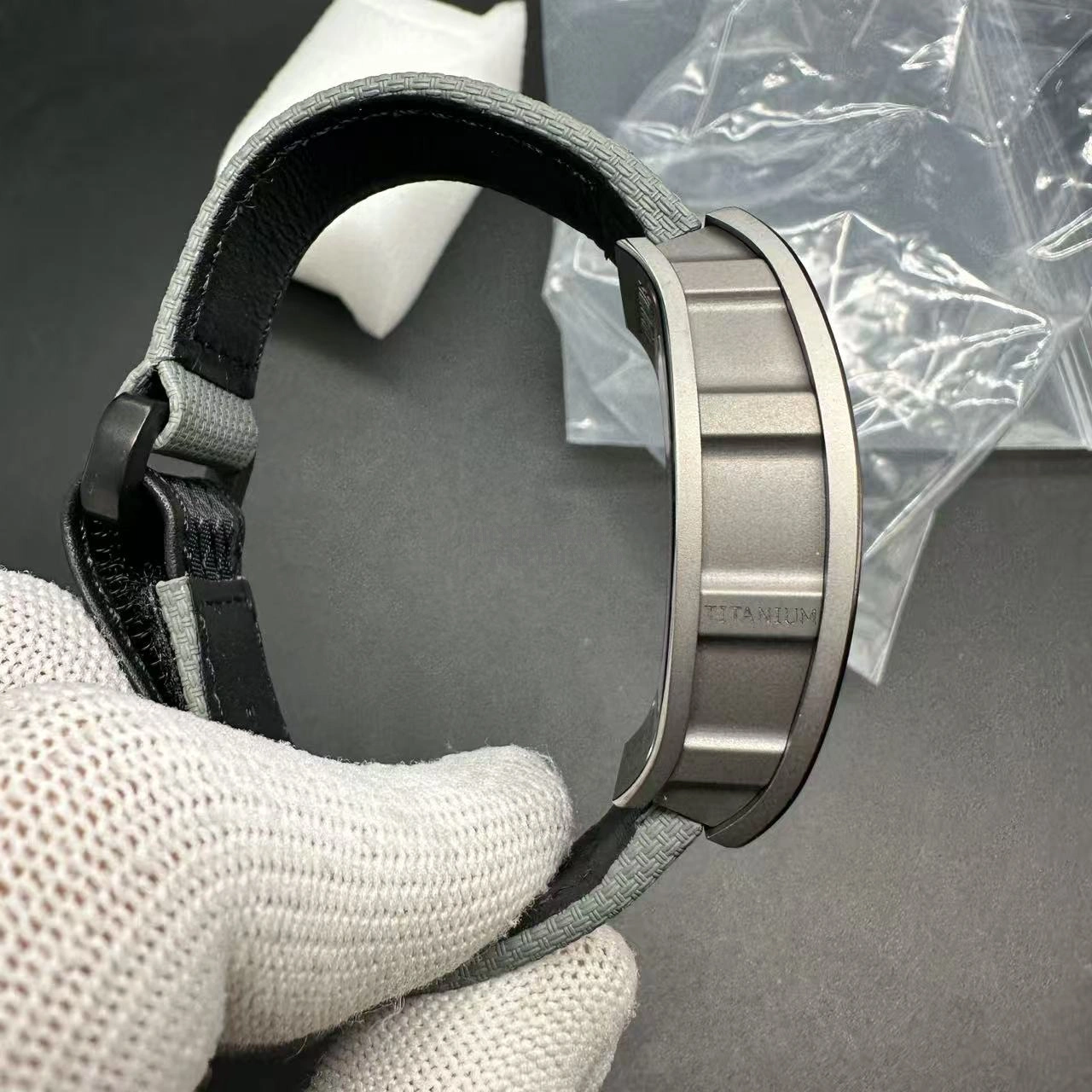 Richard Mille RM055 Bubba Watson Super Clone Titanium Skeleton Dial Gray Nylon Strap BBR Factory