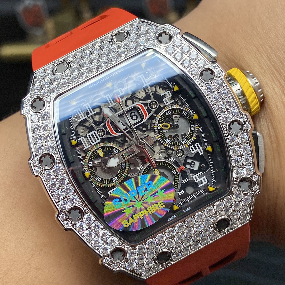 Replica Richard Mille RM 11-03 Men’s Watch with Diamond Bezel And Skeleton Dial Design