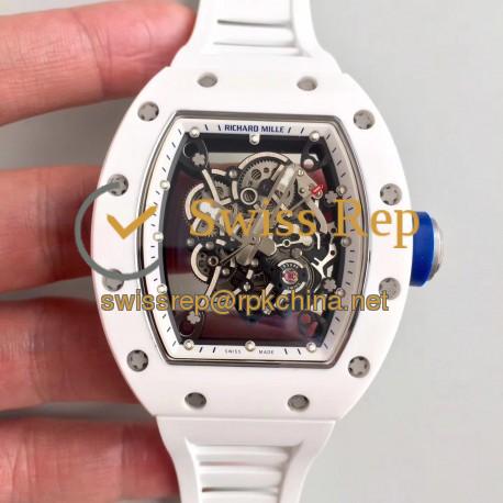 RM55 KVF V2 White Ceramic White Skeleton Dial M8215