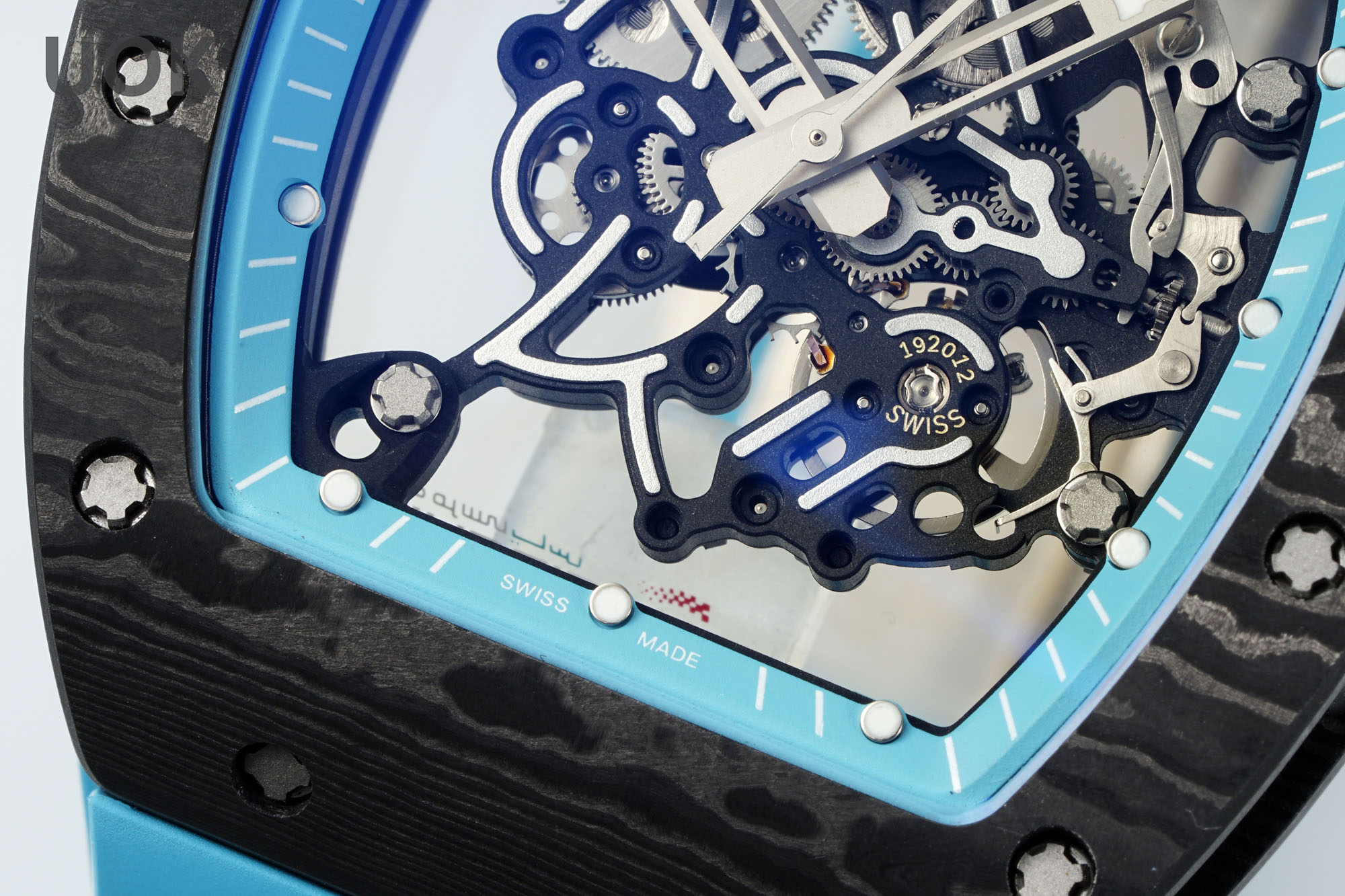 Best Replica RICHARD MILLE RM 055 – Swiss Movement Super Clone with Carbon Case & Blue Rubber Strap