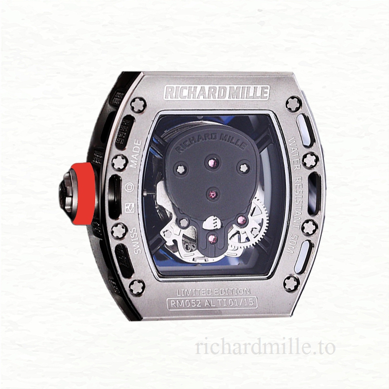 Richard Mille RM 052 Men Automatic Stainless Steel Diamonds Skull Dial Watch