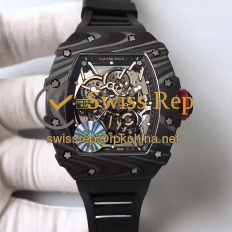 RM35-02 Rafael Nadal KVF Forged Carbon Black Skeleton Dial M6T51
