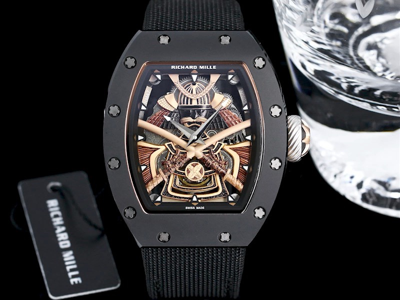 Luxury Richard Mille RM 47 Replica – Best Swiss Skeleton Tourbillon Watch With Ceramic Case & Samurai Design