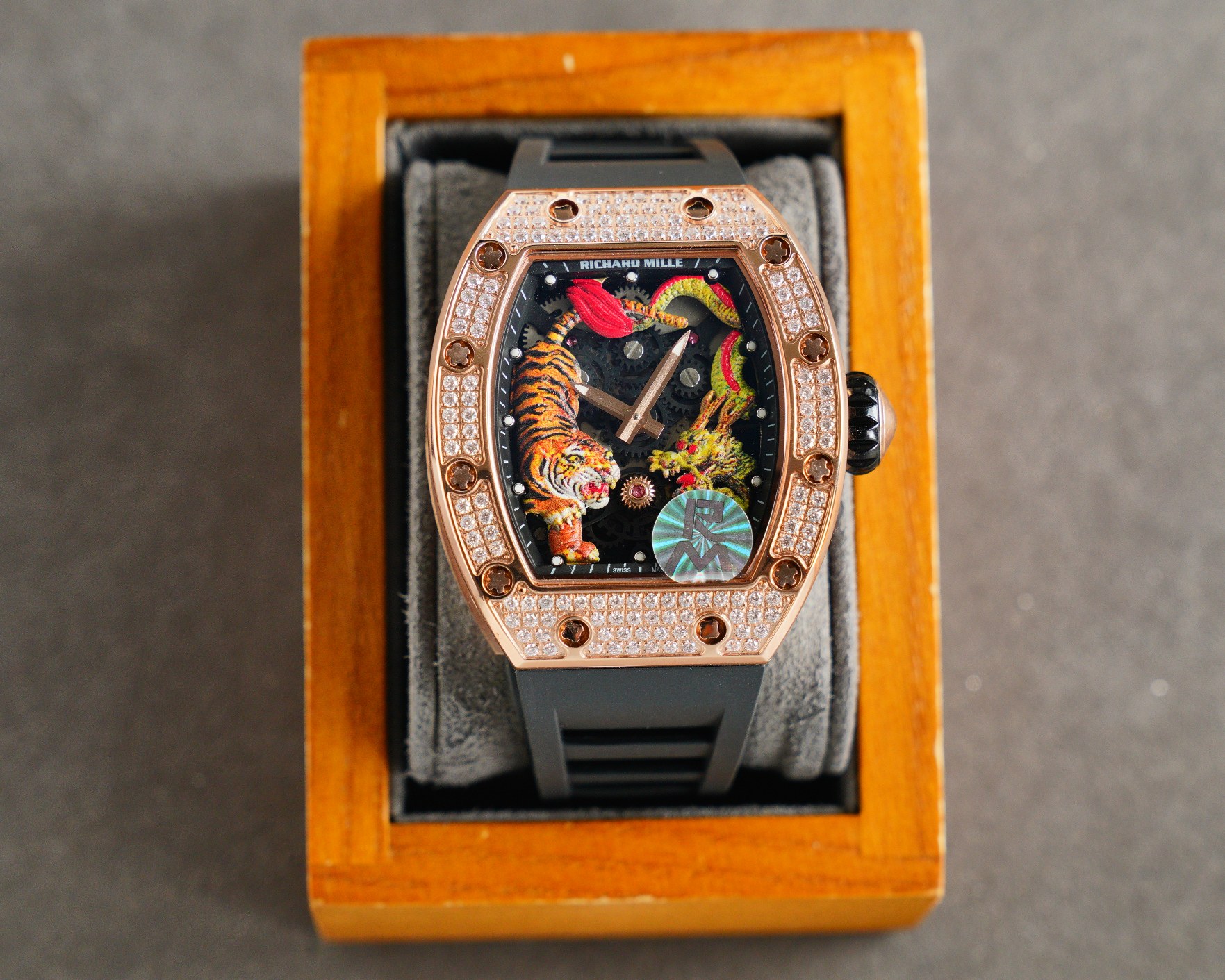 Richard Mille RM 51-01 Automatic Men Transparent Dial Rubber Band Watch