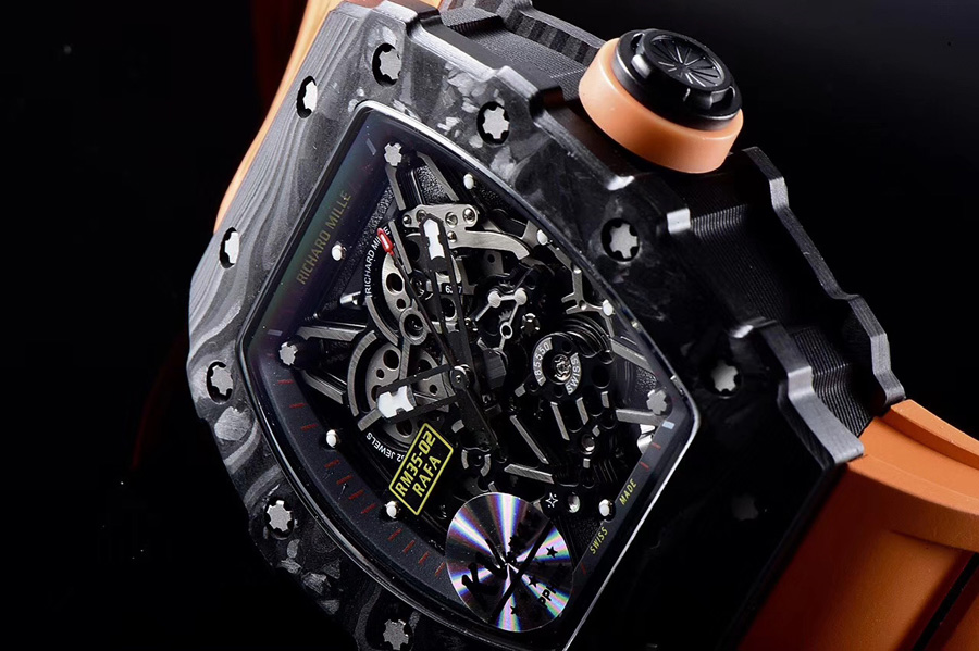 Richard Mille Replica RM 35-02 Orange Imported Rubber Strap