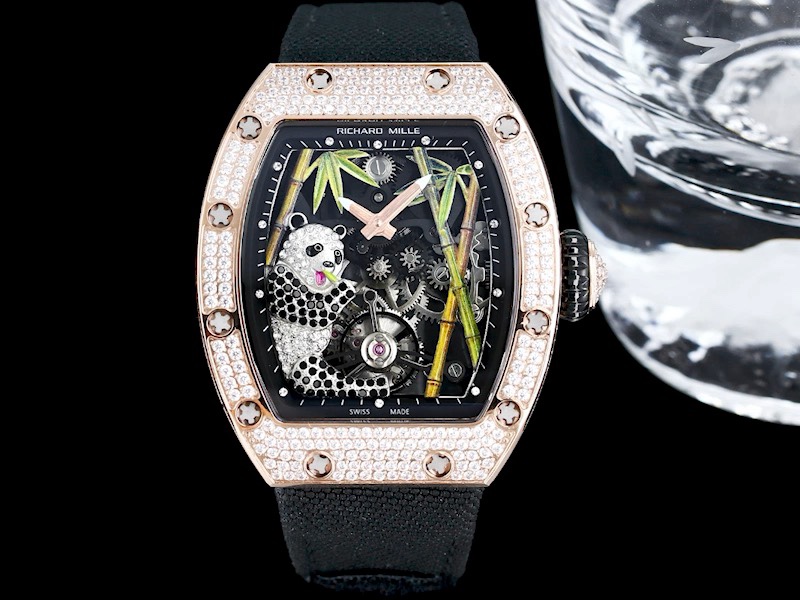Luxurious Richard Mille RM 26-01 Panda Replica Watch – Swiss Tourbillon, Diamond-Set Case, Skeleton Dial