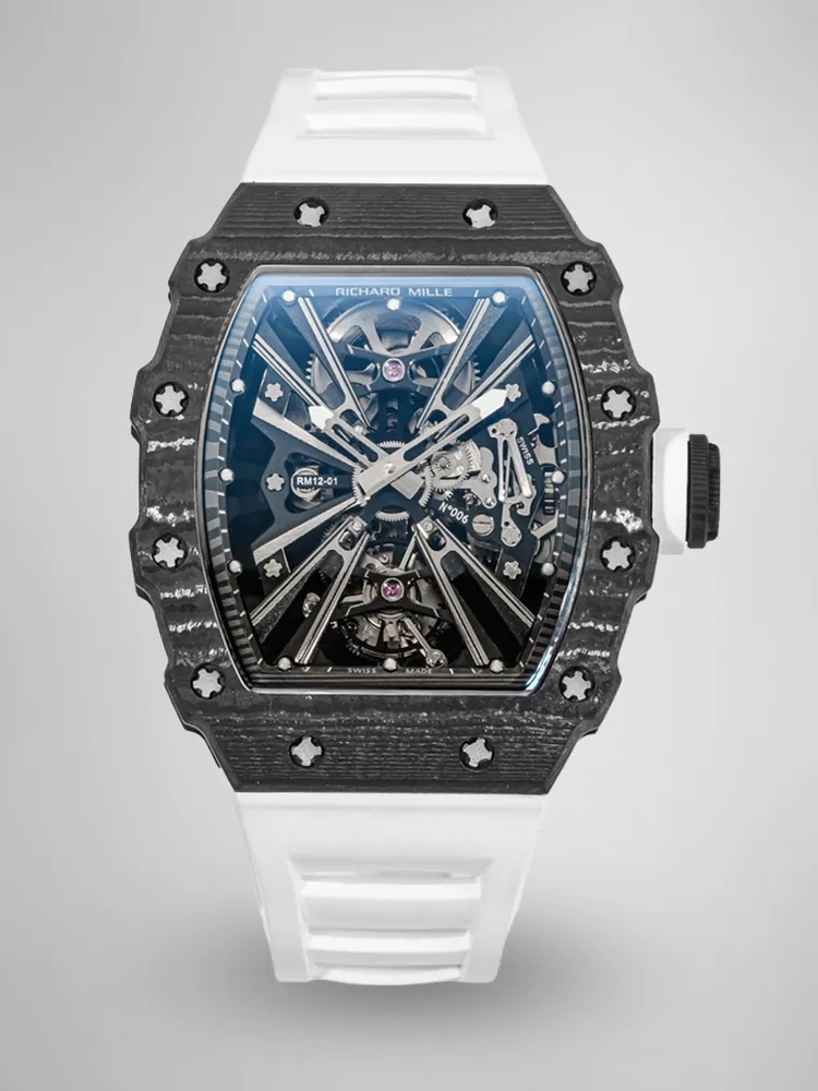 Replica Richard Mille RM 12-01 Black NTPT Carbon Fiber Tourbillon Watch
