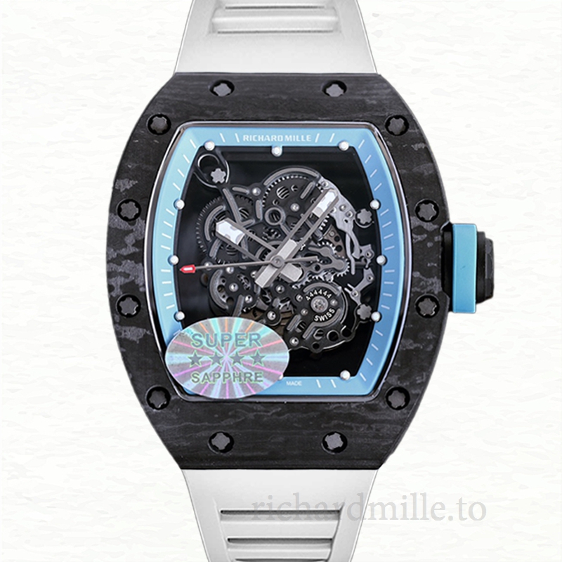 Richard Mille RM055 Automatic Men Rubber Band Dot Transparent Dial
