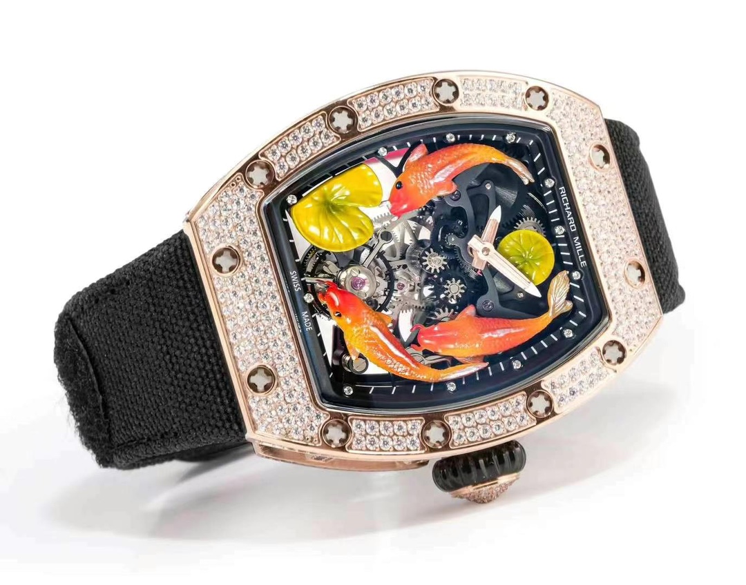Replica Richard Mille RM S10 Koi Tourbillon Watch - Rose Gold & Diamond