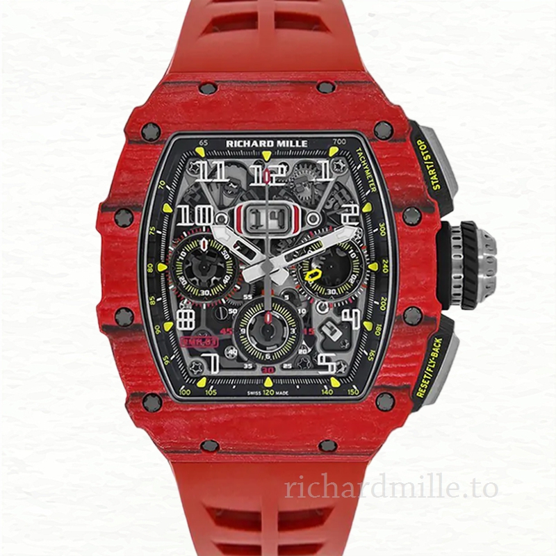 Richard Mille RM 11-03 Transparent Dial Rubber Band Men’s Automatic Red