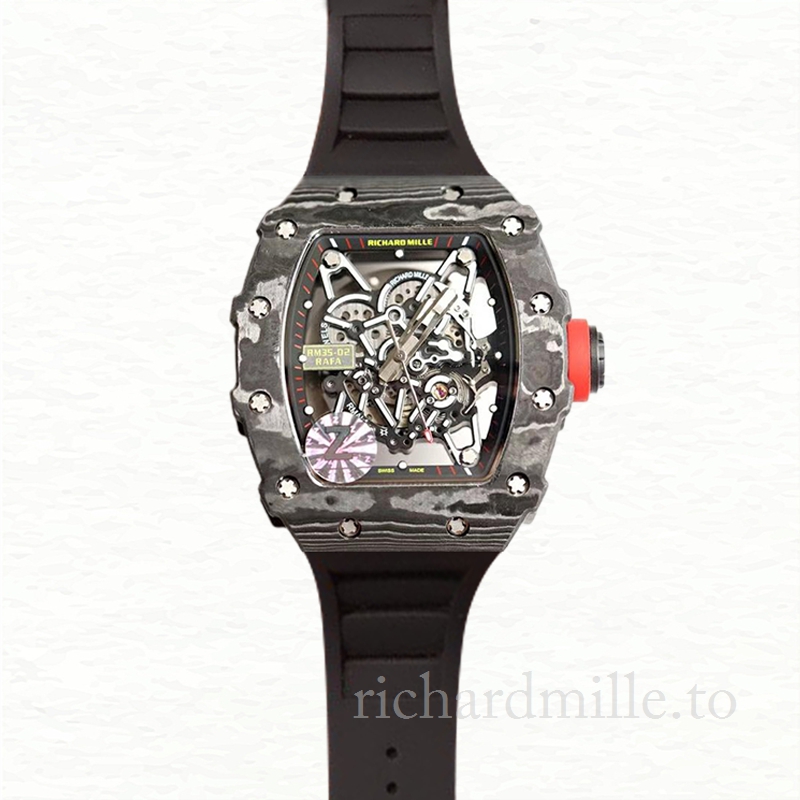 Richard Mille RM35-02 Mechanical Men Rubber Band Watch Carbon Fiber