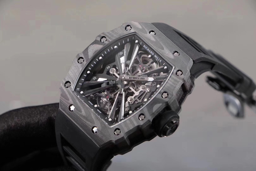 Richard Mille Replica RM 12-01 Black Rubber Strap