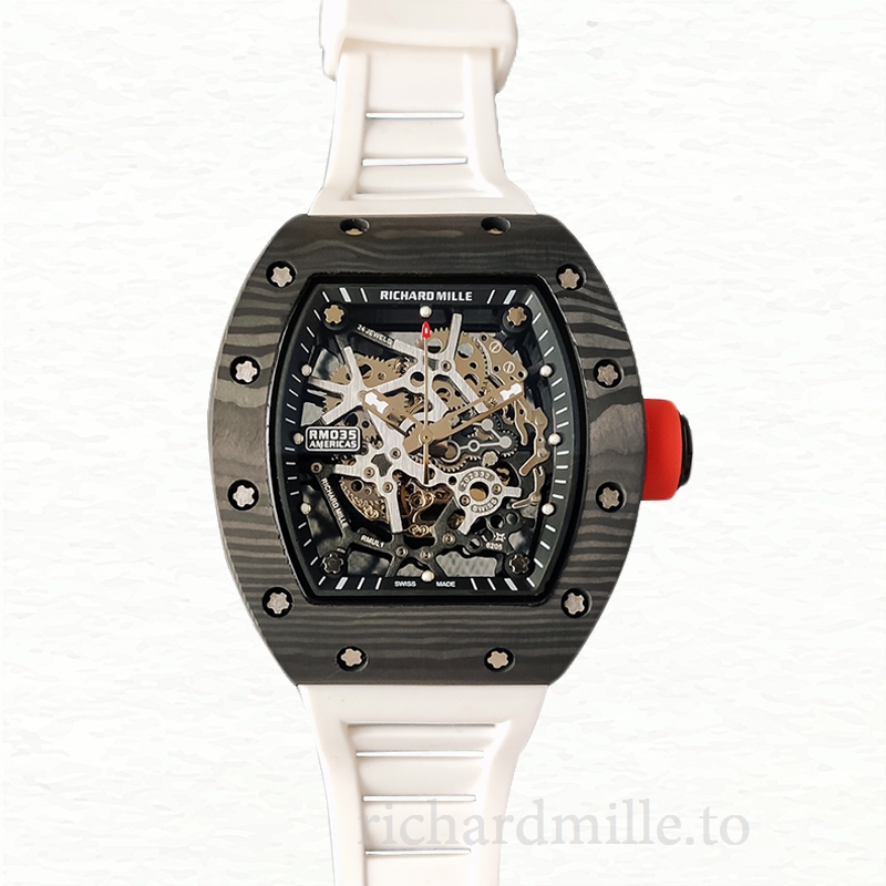 Richard Mille RM35 Mechanical Men Watch Skeleton Dial Rubber Band