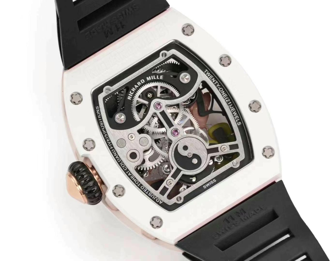 Replica Richard Mille RM S10 Koi Tourbillon Watch with Black Rubber Strap