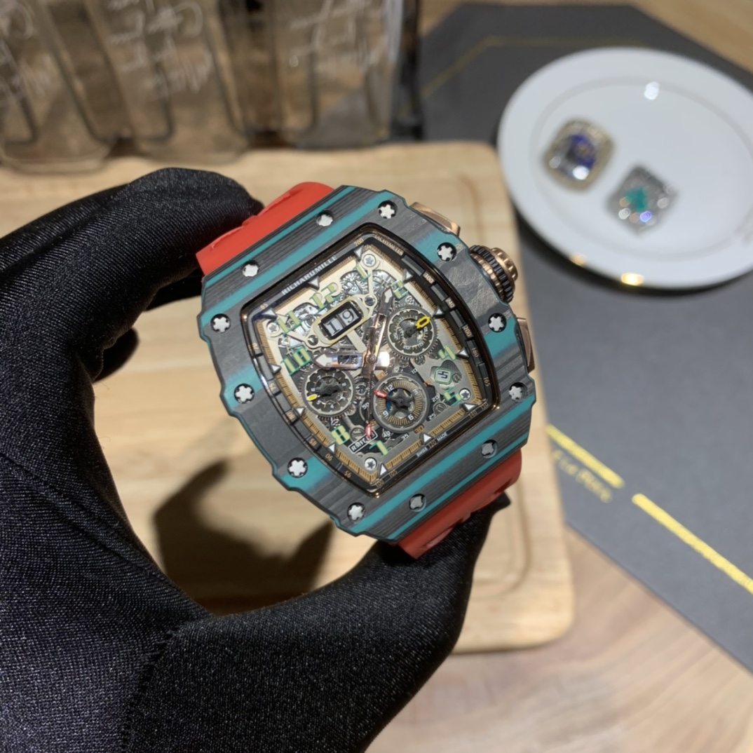 Richard Mille RM11-03 Ultimate Edition Super Clone Swiss Automatic Watch Carbon TPT Case Skeleton Dial Replica