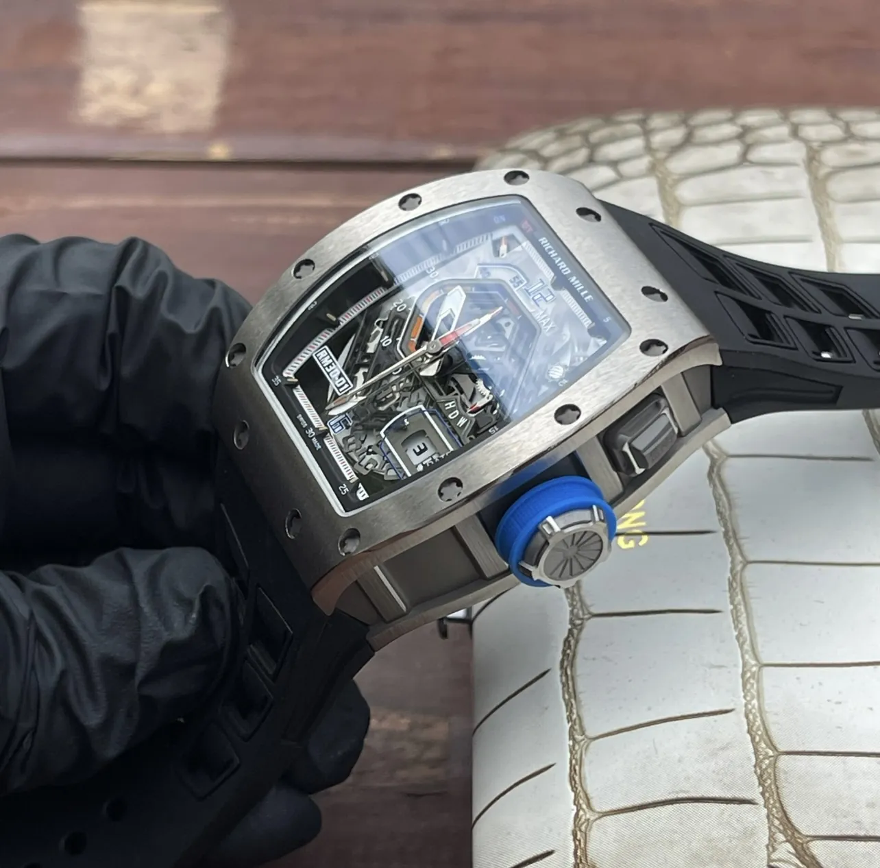 Richard Mille RM 30-01 Replica Skeleton Dial Black Rubber Strap Luxury Sports Wristwatch