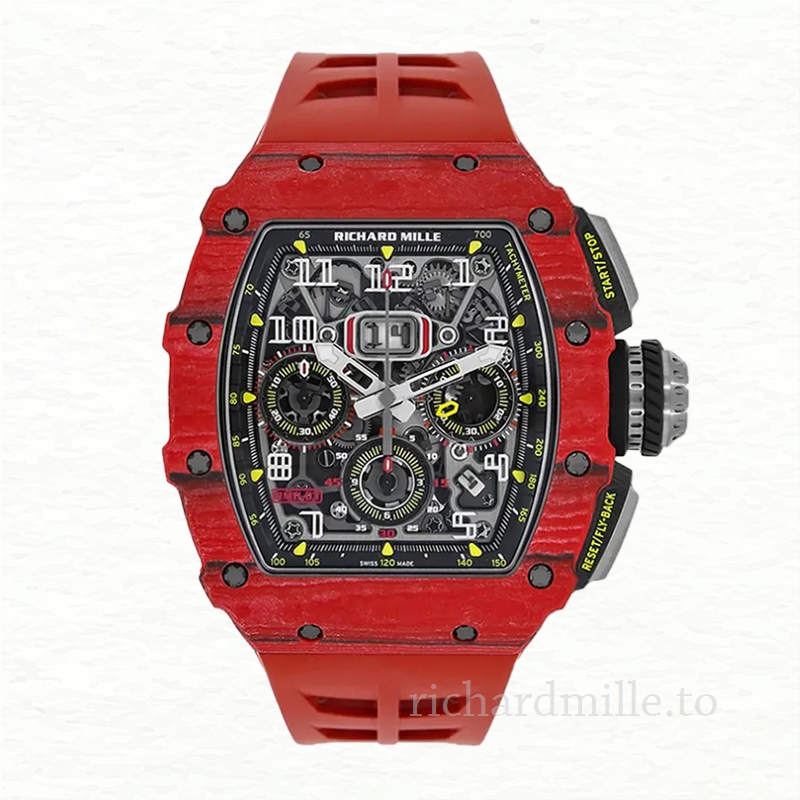 Richard Mille RM 11-03 Transparent Dial Rubber Band Men’s Automatic Red