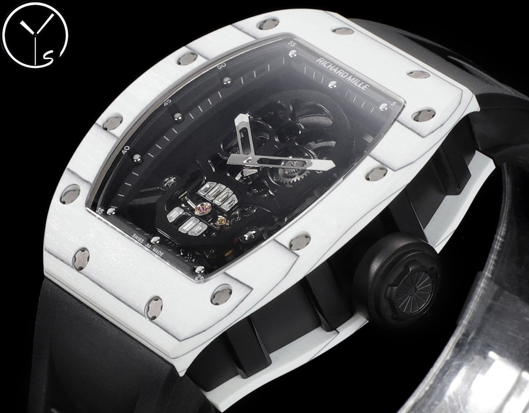 Best Swiss Replica Richard Mille RM52 Skull Tourbillon Watch with Rubber Strap