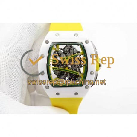 RM59-01M White Ceramic Green Skeleton Dial M8215