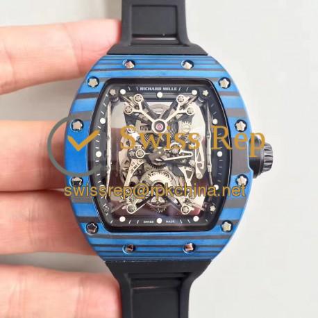 RM50-27-01 NTPT KVF Blue Forged Carbon Black &amp; Skeleton Dial M9015