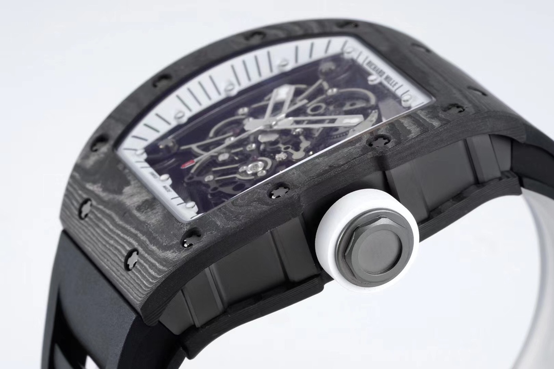 Swiss RM 055 Bubba Watson White Legend Tourbillon Skeleton 49mm NTPT Carbon Watch