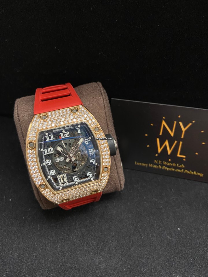 Richard Mille RM-010 Automatic, Skeleton Dial Rose Gold on Strap