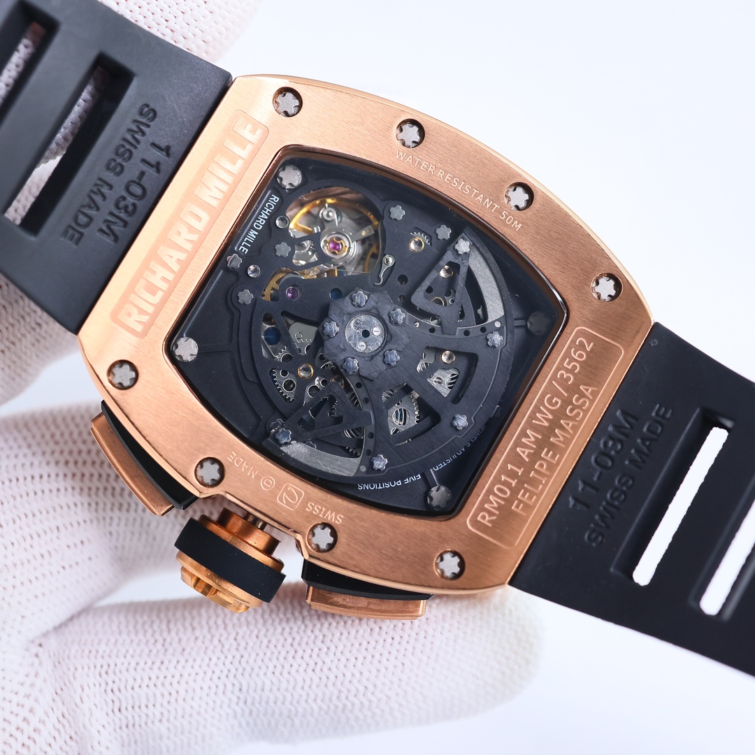 Luxurious Richard Mille RM 011 Felipe Massa Replica Watch – Swiss Movement, Titanium Case, Skeleton Dial