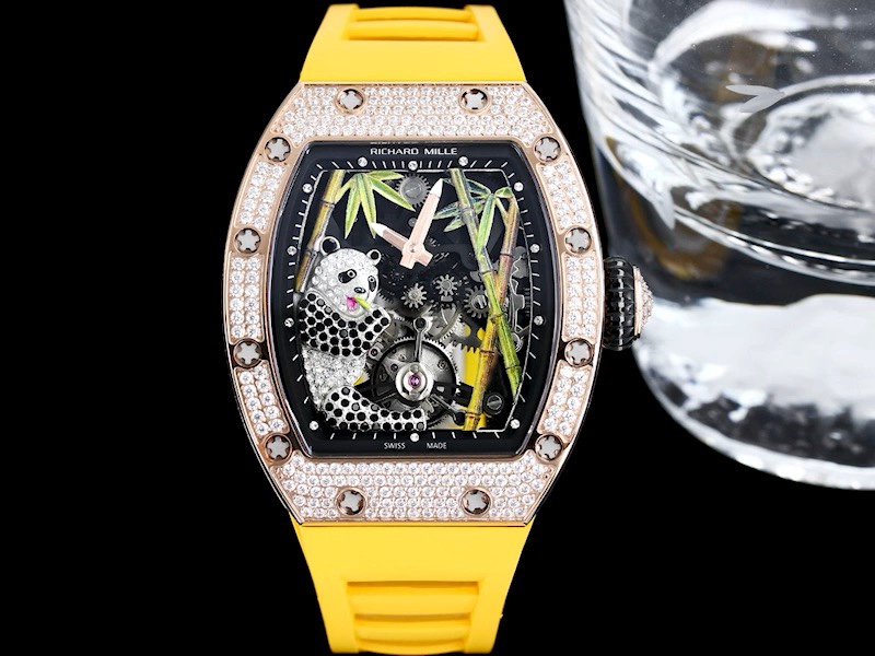 Luxury Richard Mille RM 26-01 Replica Panda – Swiss Tourbillon Watch With Premium Skeleton Dial & Yellow Strap