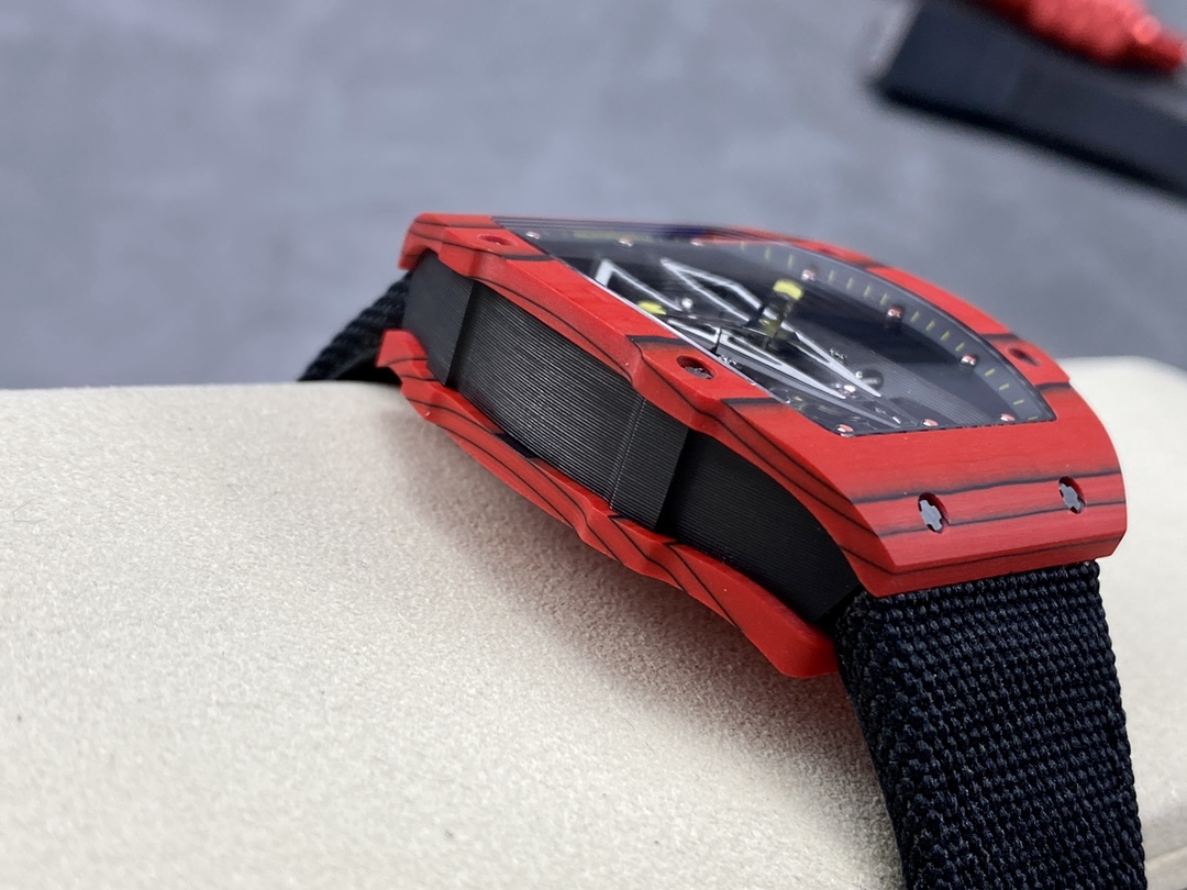 Richard Mille RM 027-03 Tourbillon Rafael Nadal Red TPT Quartz Ultra Light Skeleton Replica Watch