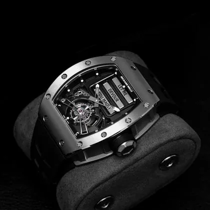 Richard Mille RM 069 Replica Funny Dial Skeleton Tourbillon Black Rubber Strap Luxury Men's Watch
