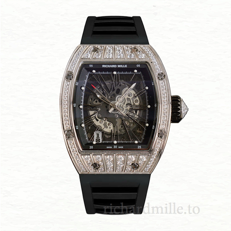 Richard Mille RM023 Men Automatic Roman Numeral Rubber Band Watch