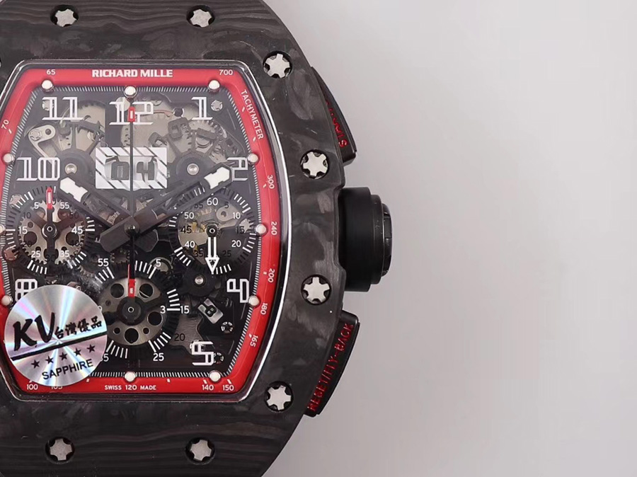 Richard Mille Replica RM 011 Red Strap V2 new upgrade