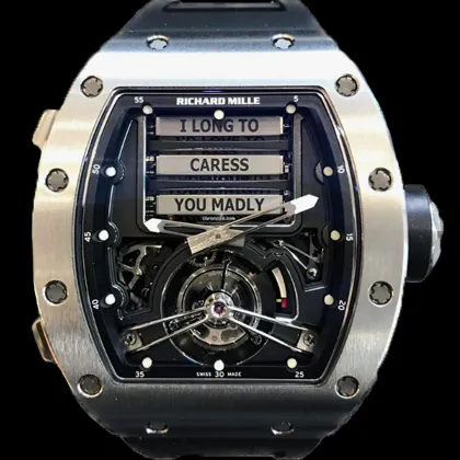 Richard Mille RM 069 Replica Funny Dial Skeleton Tourbillon Black Rubber Strap Luxury Men's Watch