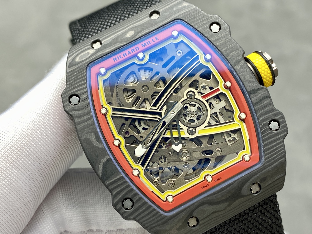 Best Replica Richard Mille RM67-02 Super Clone 47mm Skeleton Dial Carbon Fiber Watch