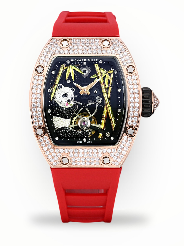 Luxury Swiss Richard Mille RM 26-01 Replica Watch With Panda Dial And Diamond Bezel For Elegant Women