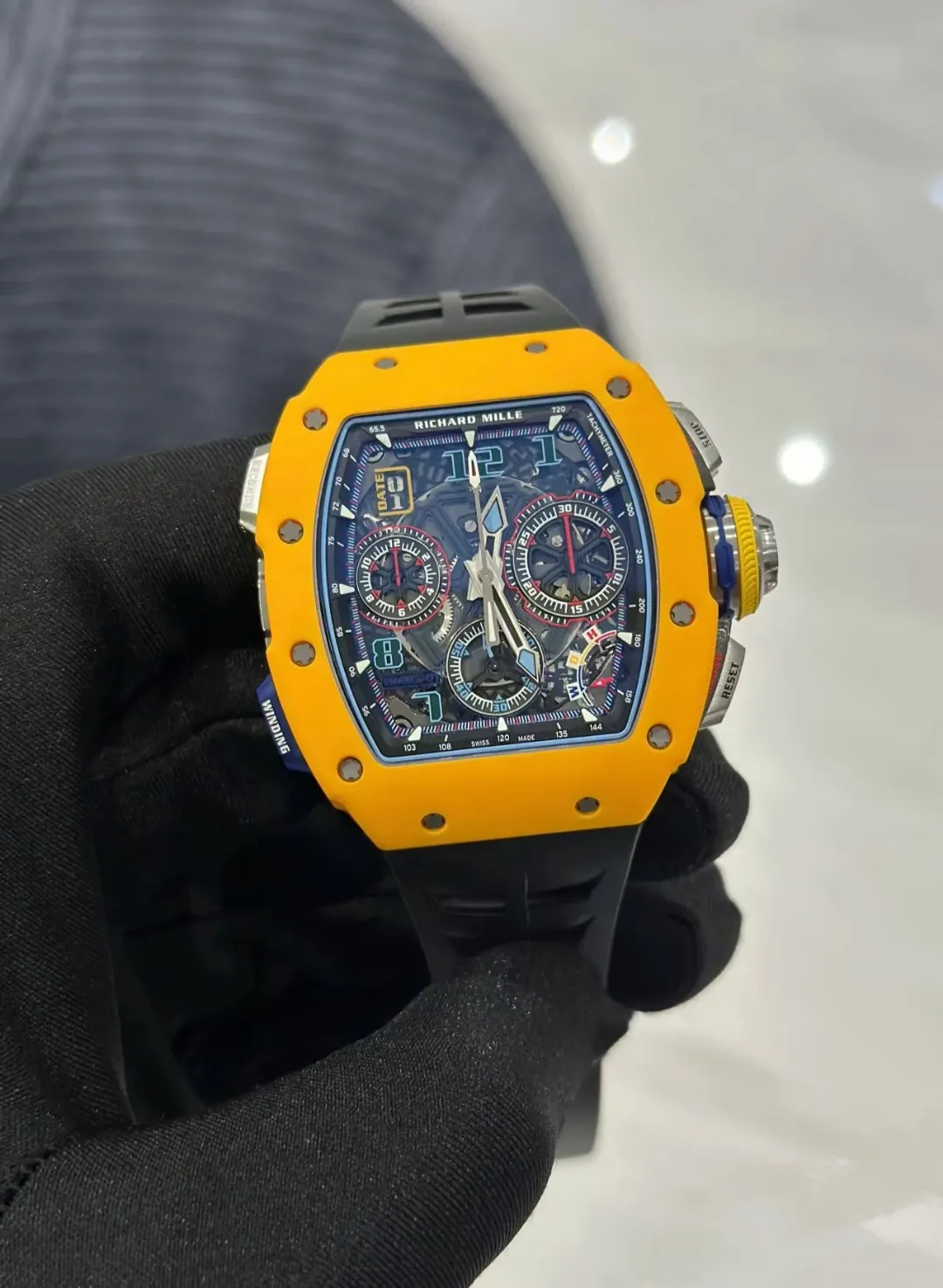 Replica Richard Mille RM 65-01 McLaren W1 Yellow Automatic Skeleton Watch