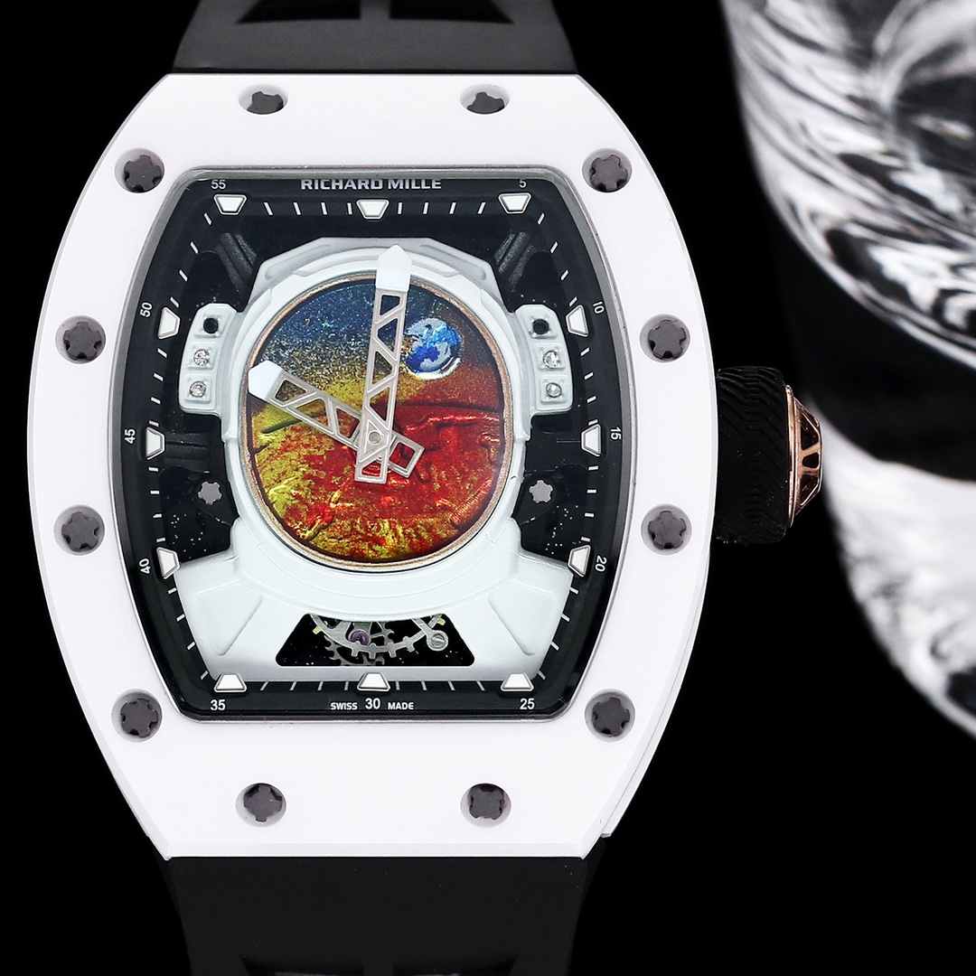 Luxury Replica Richard Mille RM 52-05 Pharrell Williams Black Strap Watch – Swiss Movement, Cosmic Dial