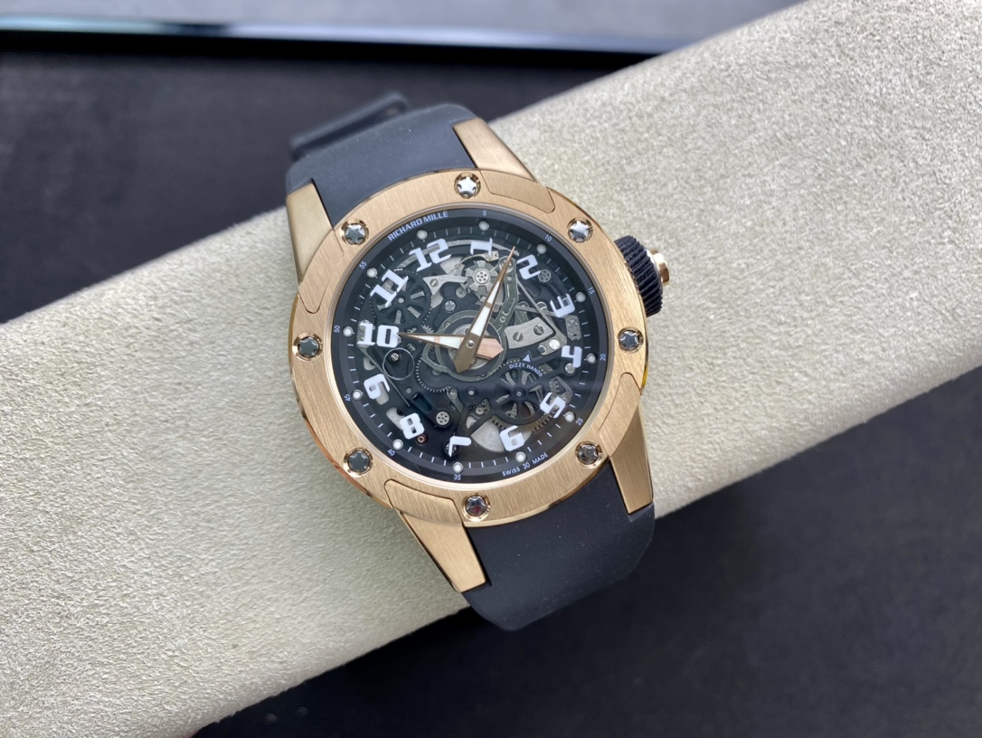 Richard Mille RM 63-01 Dizzy Hands Replica Rose Gold Swiss Watch – Elegant Skeleton Dial, Premium Finish