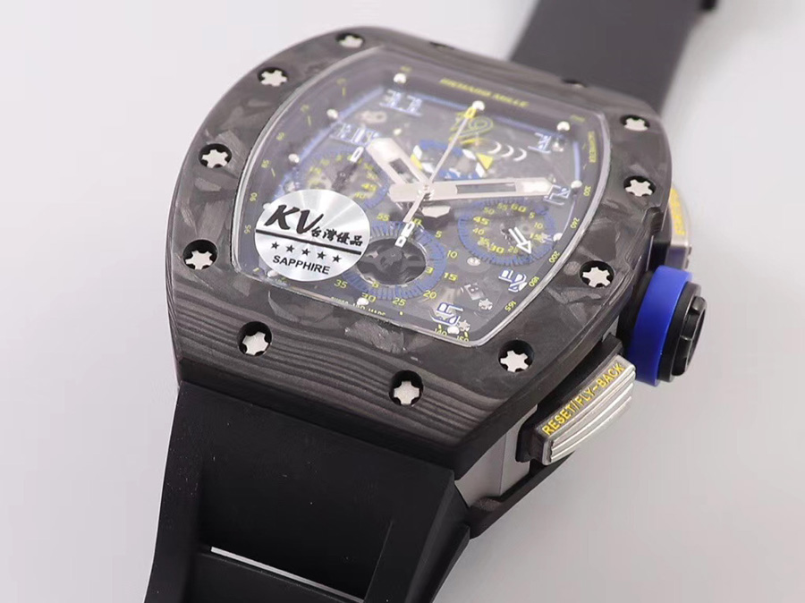 Richard Mille Replica RM 011 Black Strap Black Dial Folding Clasp