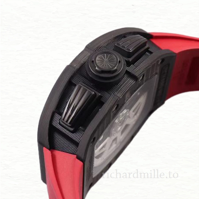 Richard Mille RM 011 Transparent Dial Men’s Rubber Band Black Red