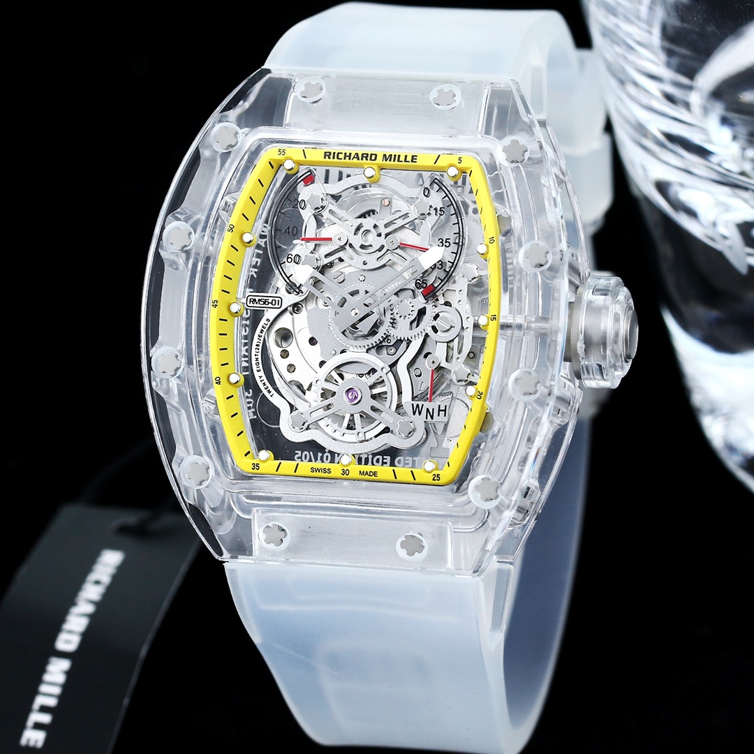 Best Swiss Replica Richard Mille RM56-01 Transparent Glass Case Watch – Skeleton Dial