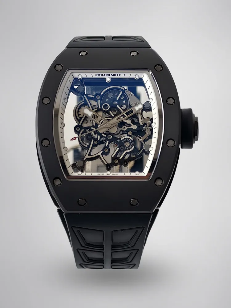 UMI Richard Mille RM 055 Bubba Watson Black Ceramic White Flange Replica Watch
