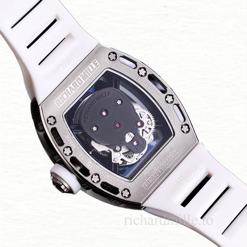 Richard Mille RM 052 Automatic Men Rubber Band Watch Stainless Steel